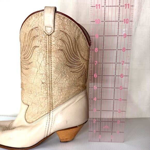 Vintage Dingo Cowboy Boot Size 6.5 Western Cowgirl Neutral Festival Boho Country - Picture 12 of 13